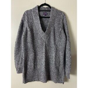 Long Tall Sally Gray V-Neck Sweater